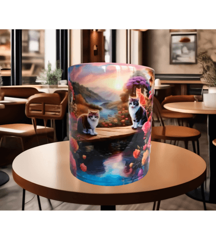 Kedi tasarım büyük boy kupa