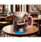 Kedi tasarım büyük boy kupa