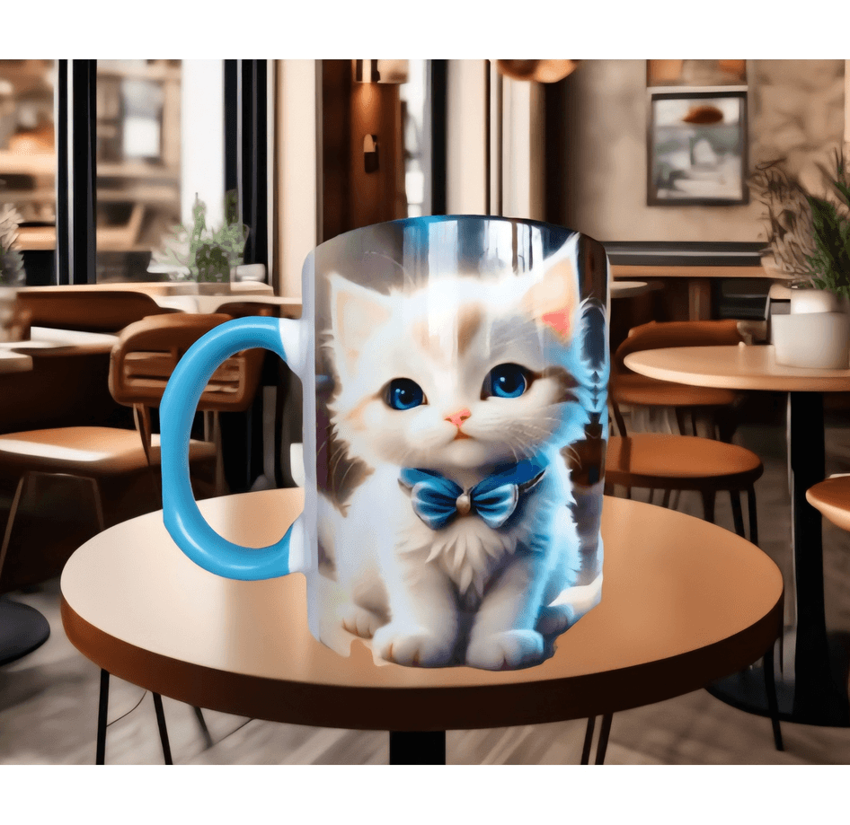 Kedi tasarım büyük boy kupa