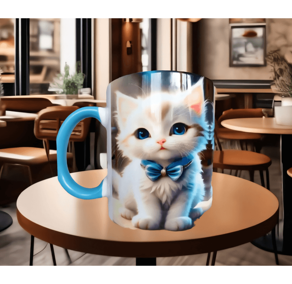 Kedi tasarım büyük boy kupa