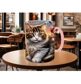 Kedi tasarım büyük boy kupa