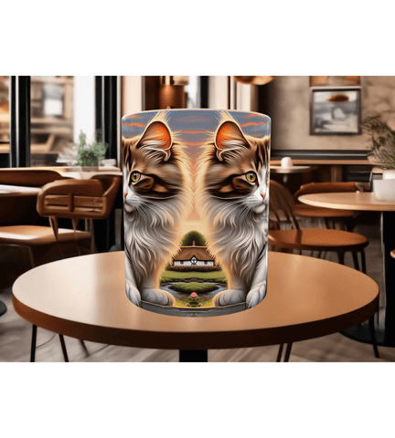 Kedi tasarım büyük boy kupa