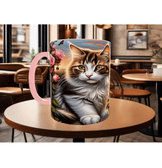 Kedi tasarım büyük boy kupa