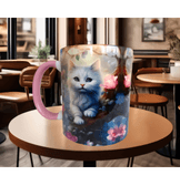 Kedi tasarım büyük boy kupa