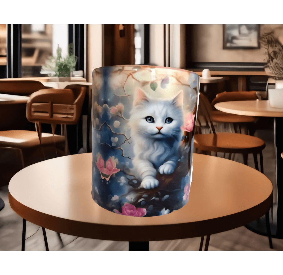 Kedi tasarım büyük boy kupa