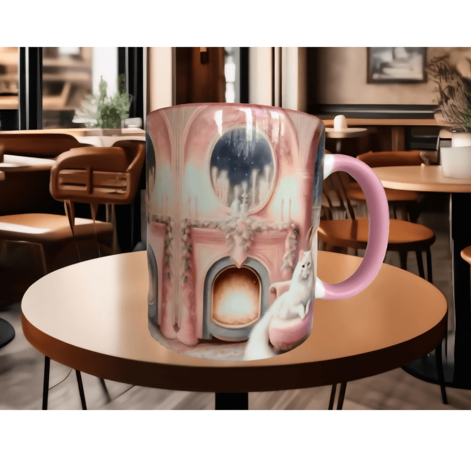 Kedi tasarım büyük boy kupa