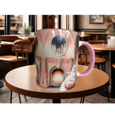 Kedi tasarım büyük boy kupa