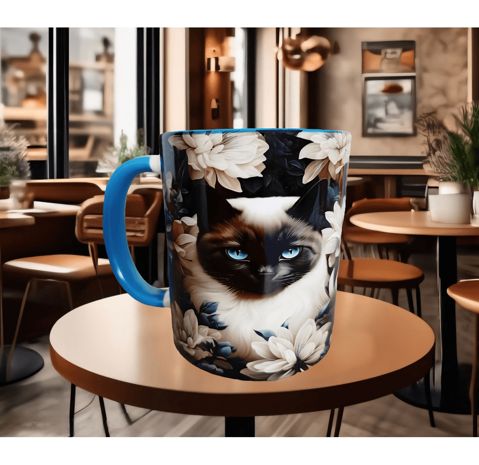 Kedi tasarım büyük boy kupa