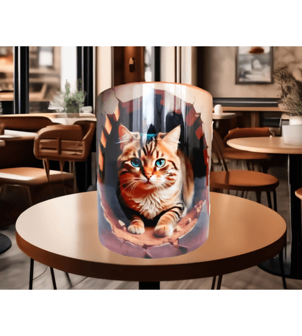 3D kedi tasarım büyük boy kupa