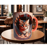 3D kedi tasarım büyük boy kupa