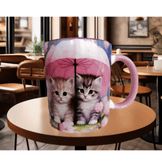 Kedi tasarım büyük boy kupa