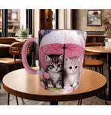 Kedi tasarım büyük boy kupa