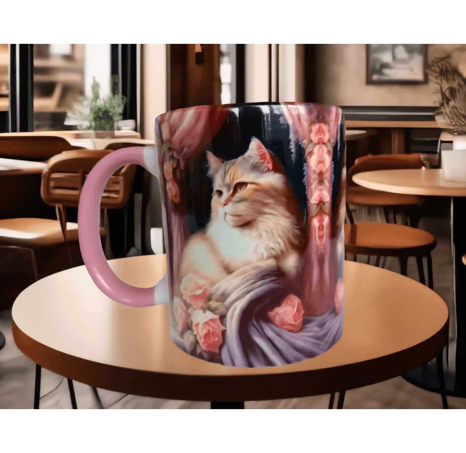 Kedi tasarım büyük boy kupa