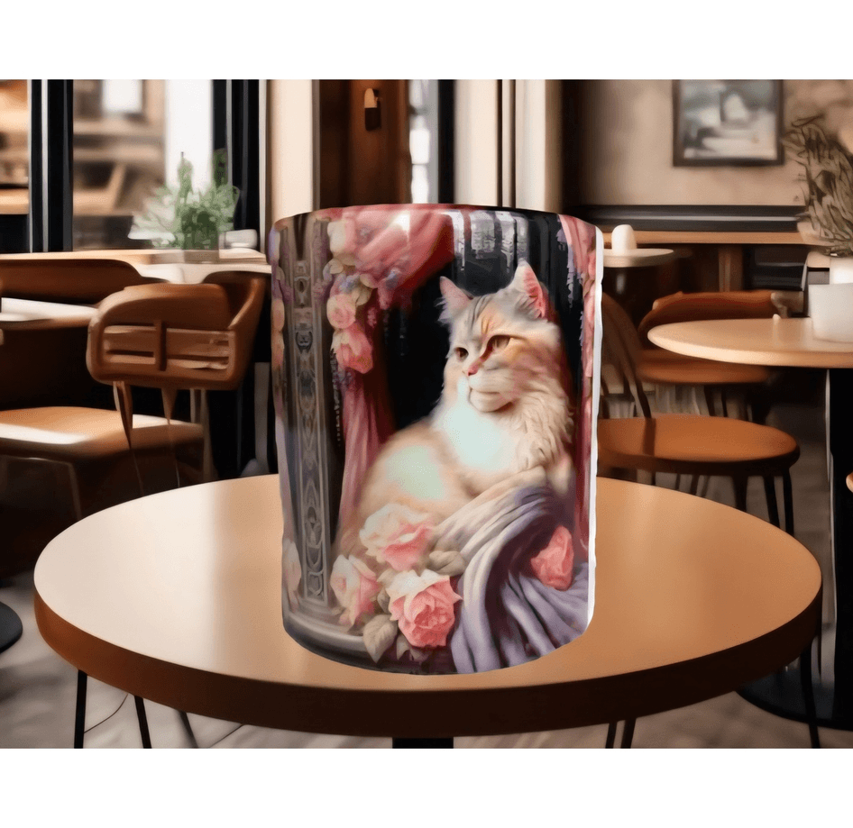 Kedi tasarım büyük boy kupa