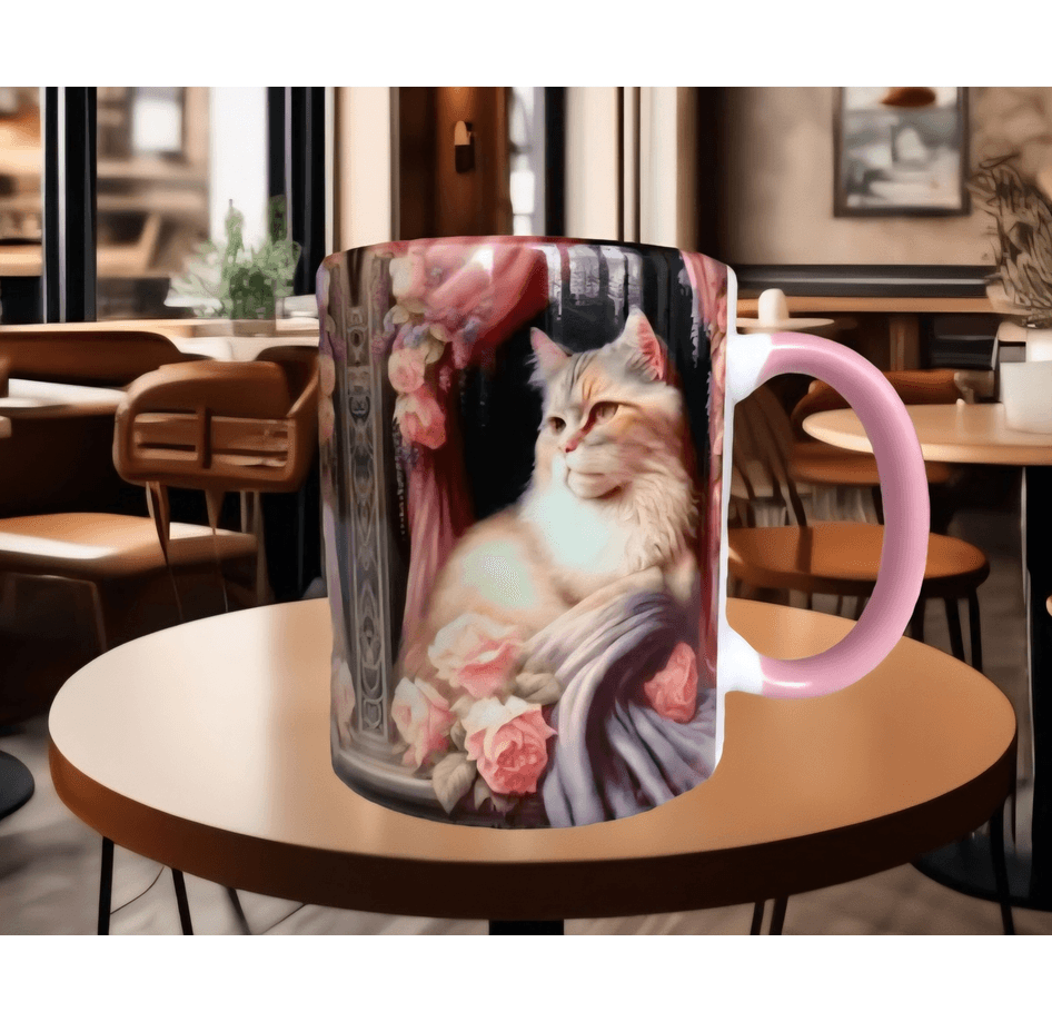 Kedi tasarım büyük boy kupa