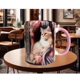 Kedi tasarım büyük boy kupa