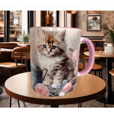 Kedi tasarım büyük boy kupa