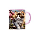 Kedi tasarım büyük boy kupa