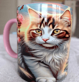 Kedi tasarım büyük boy kupa