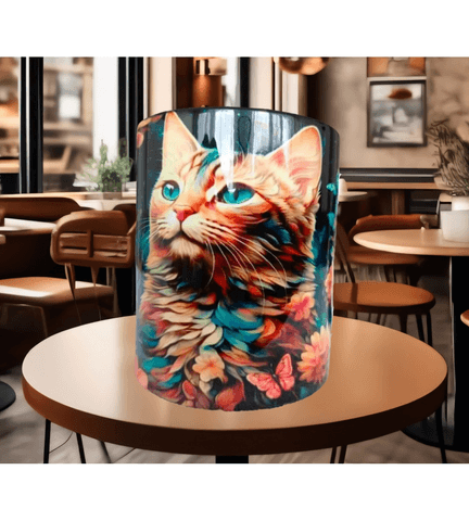 Kedi tasarım büyük boy kupa