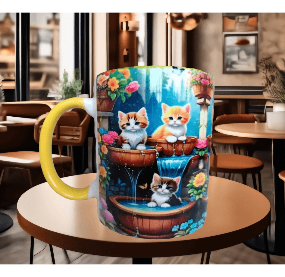 Kedi tasarım büyük boy kupa