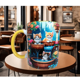 Kedi tasarım büyük boy kupa