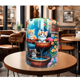 Kedi tasarım büyük boy kupa