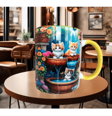 Kedi tasarım büyük boy kupa