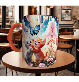 Kedi tasarım büyük boy kupa