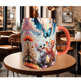 Kedi tasarım büyük boy kupa