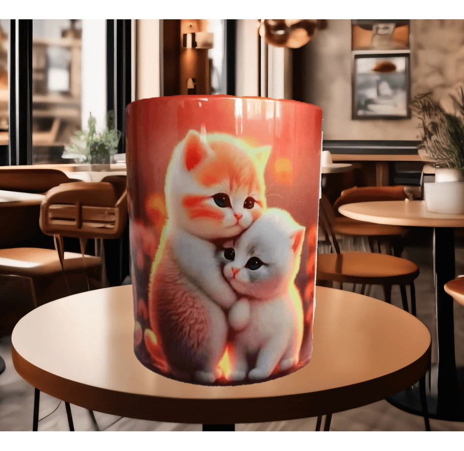 Kedi tasarım büyük boy kupa