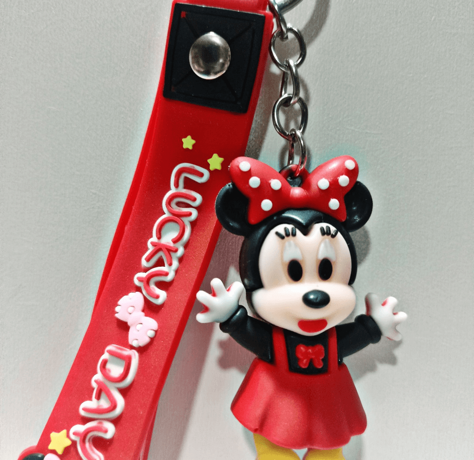 Minnie kırmızı silikon lüks anahtarlık çanta aksesuar