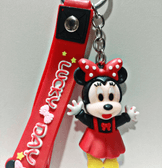 Minnie kırmızı silikon lüks anahtarlık çanta aksesuar