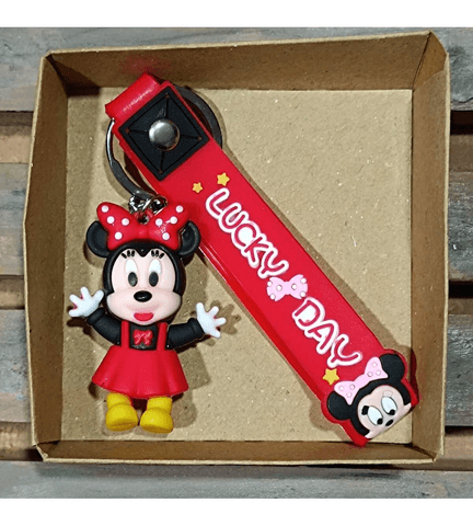 Minnie kırmızı silikon lüks anahtarlık çanta aksesuar