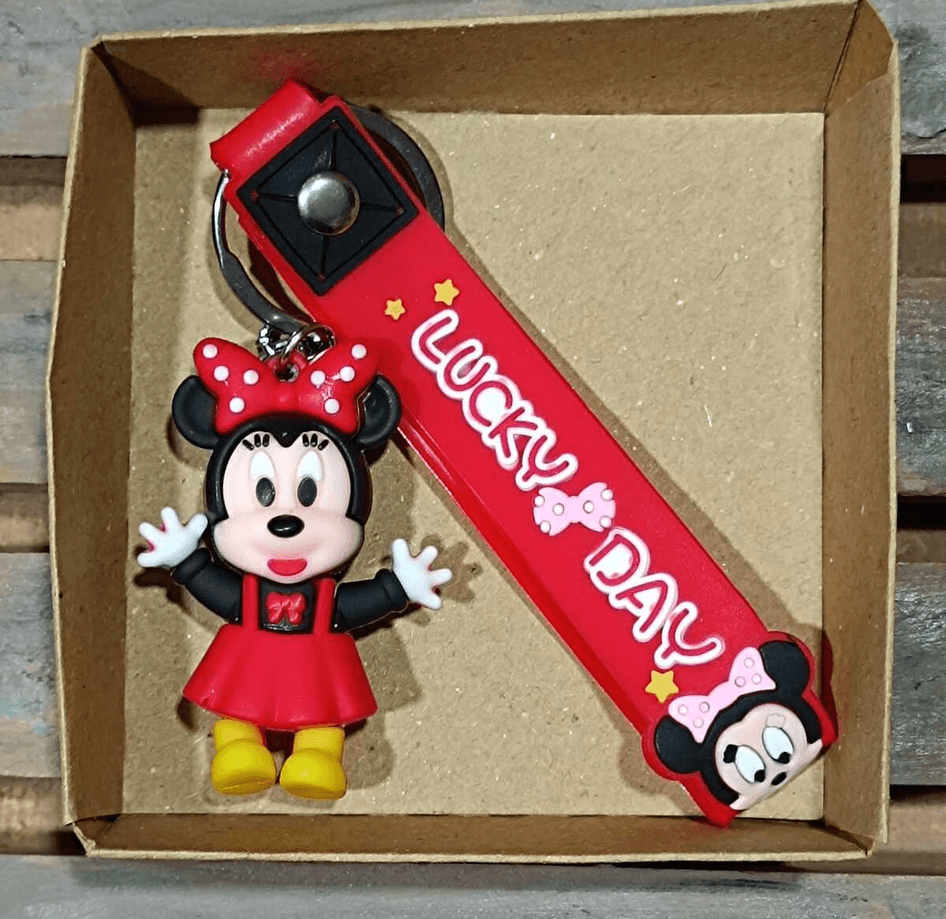 Minnie kırmızı silikon lüks anahtarlık çanta aksesuar