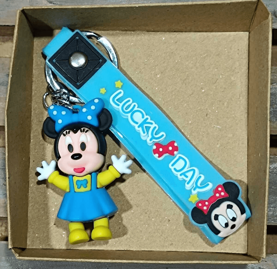 Minnie mavi  silikon lüks anahtarlık çanta aksesuar