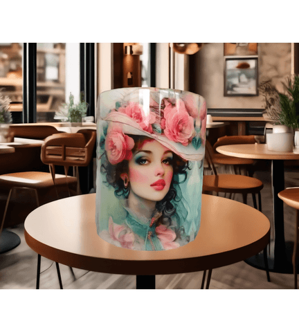 Vintage Tasarım Lady Büyük Boy Porselen Kupa