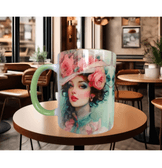 Vintage Tasarım Lady Büyük Boy Porselen Kupa