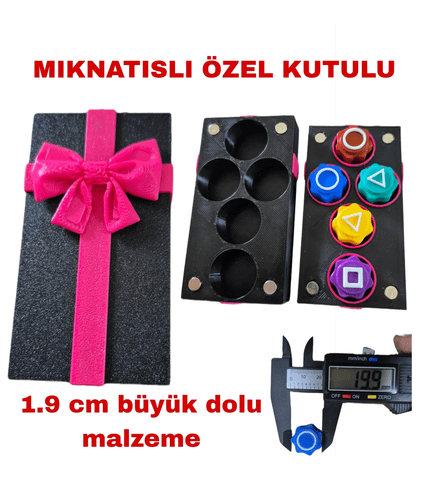 Squid game 5 taş mıknatıslı tabut kutulu