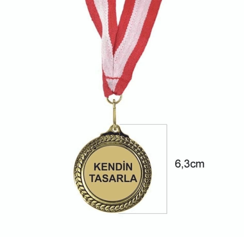 Kişiye özel baskılı gold altın rengi ödül madalya