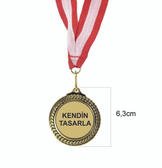 Kişiye özel baskılı gold altın rengi ödül madalya