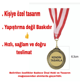 Kişiye özel baskılı gold altın rengi ödül madalya