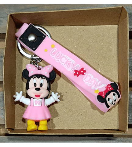 Minnie pembe  silikon lüks anahtarlık çanta aksesuar