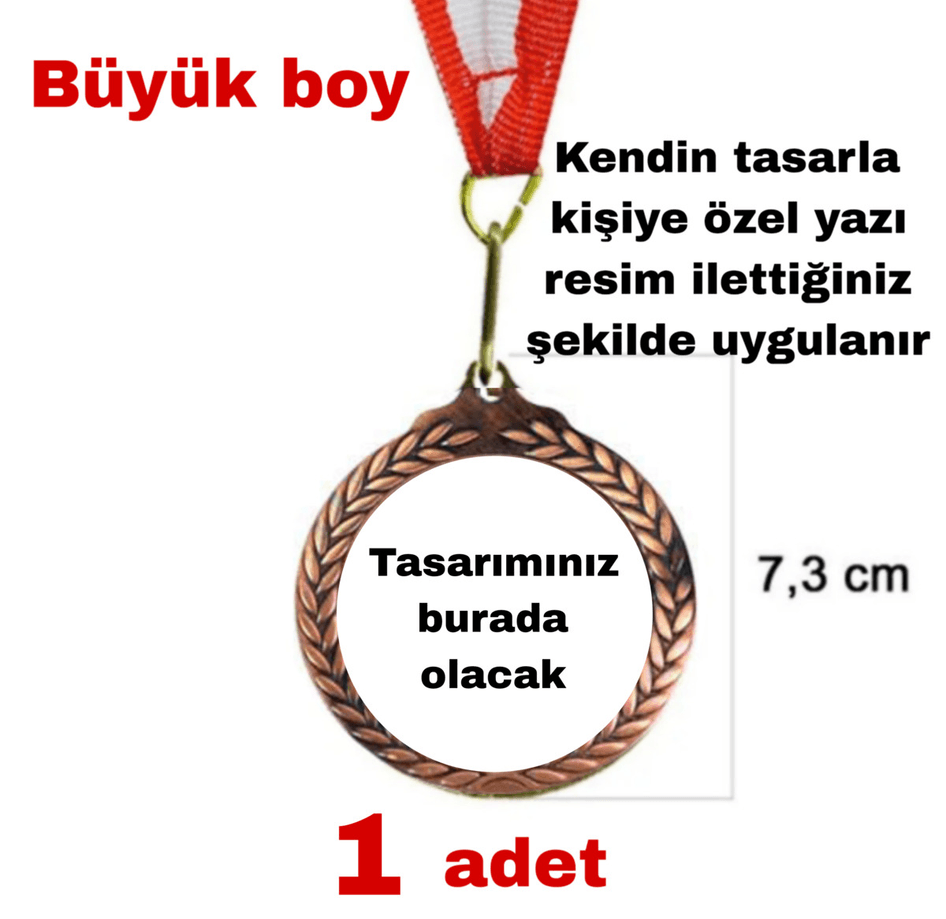 Kişiye özel Büyük boy kendin tasarla bronz madalya 1 Adet