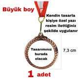 Kişiye özel Büyük boy kendin tasarla bronz madalya 1 Adet