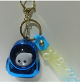 Çantalı kedi mavi ışıklı lüks anahtarlık