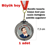 Kişiye özel Büyük boy Kendin tasarla gümüş madalya 1 Adet