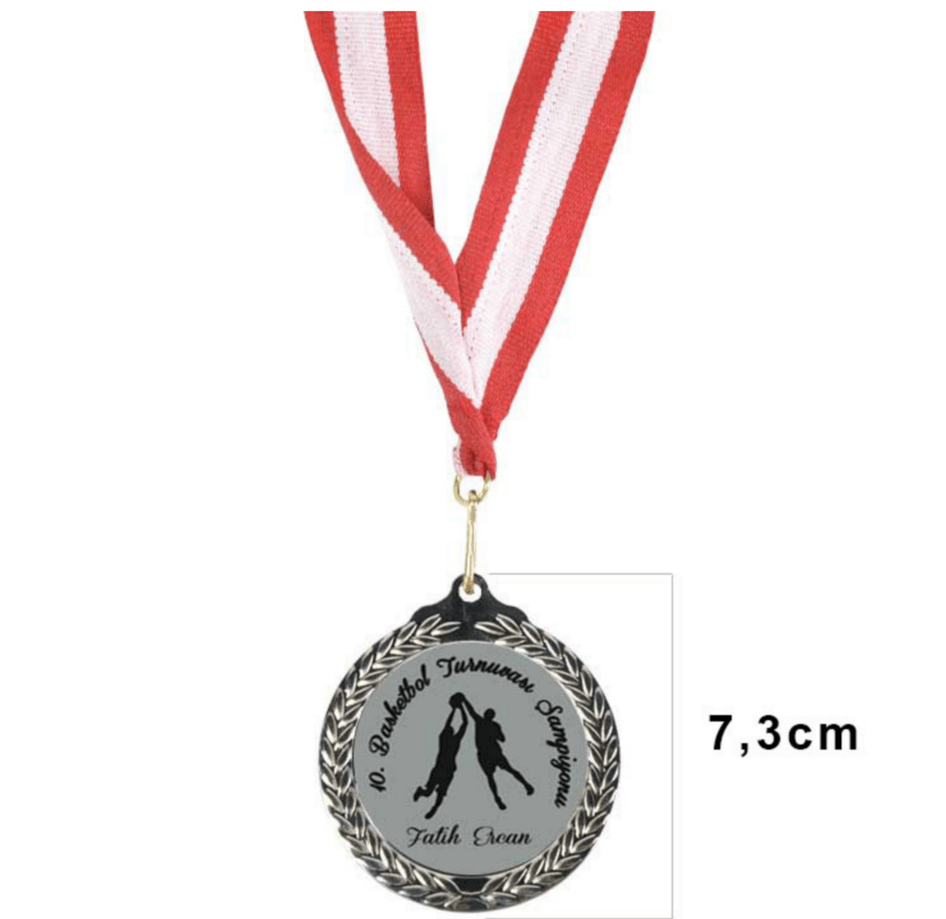 Kişiye özel Büyük boy Kendin tasarla gümüş madalya 1 Adet