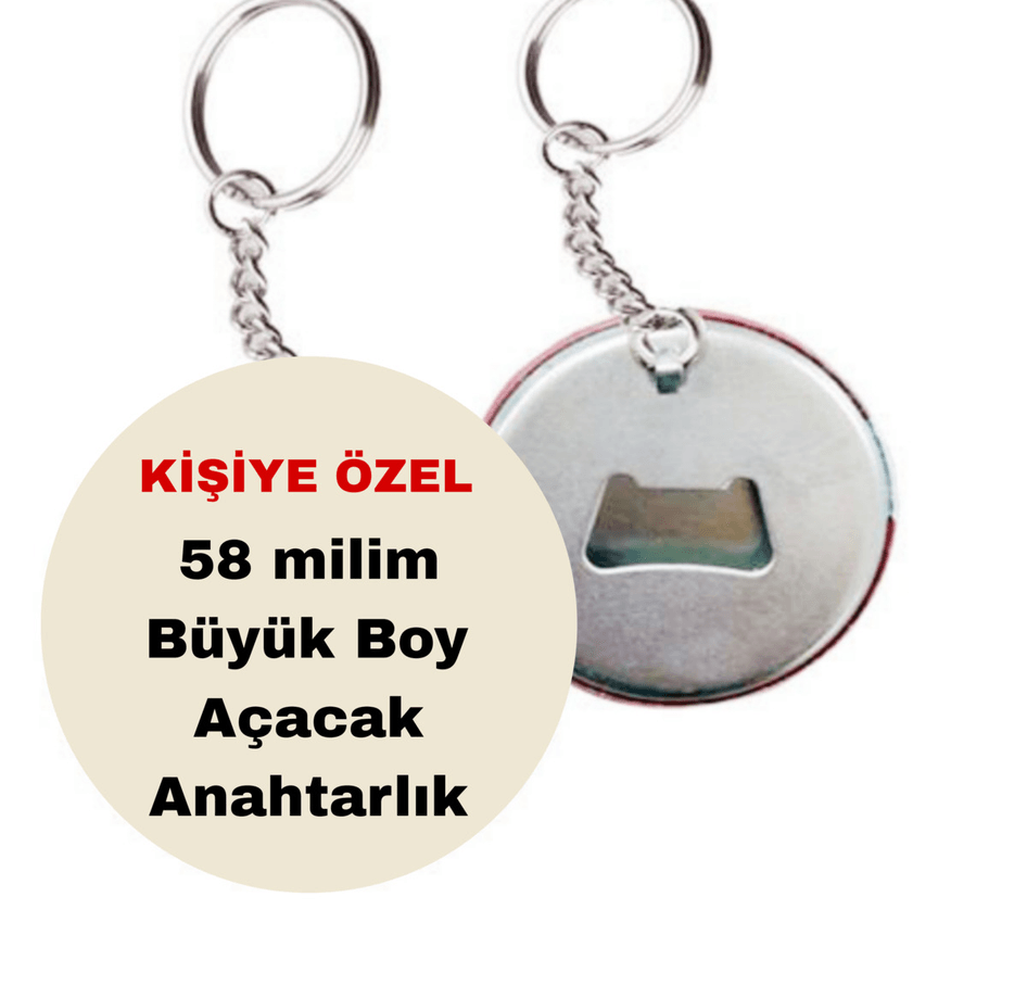 Kişiye özel 10 adet açacak anahtarlık, Büyük boy kaliteli baskı