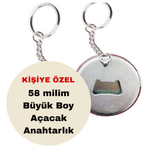 Kişiye özel 10 adet açacak anahtarlık, Büyük boy kaliteli baskı